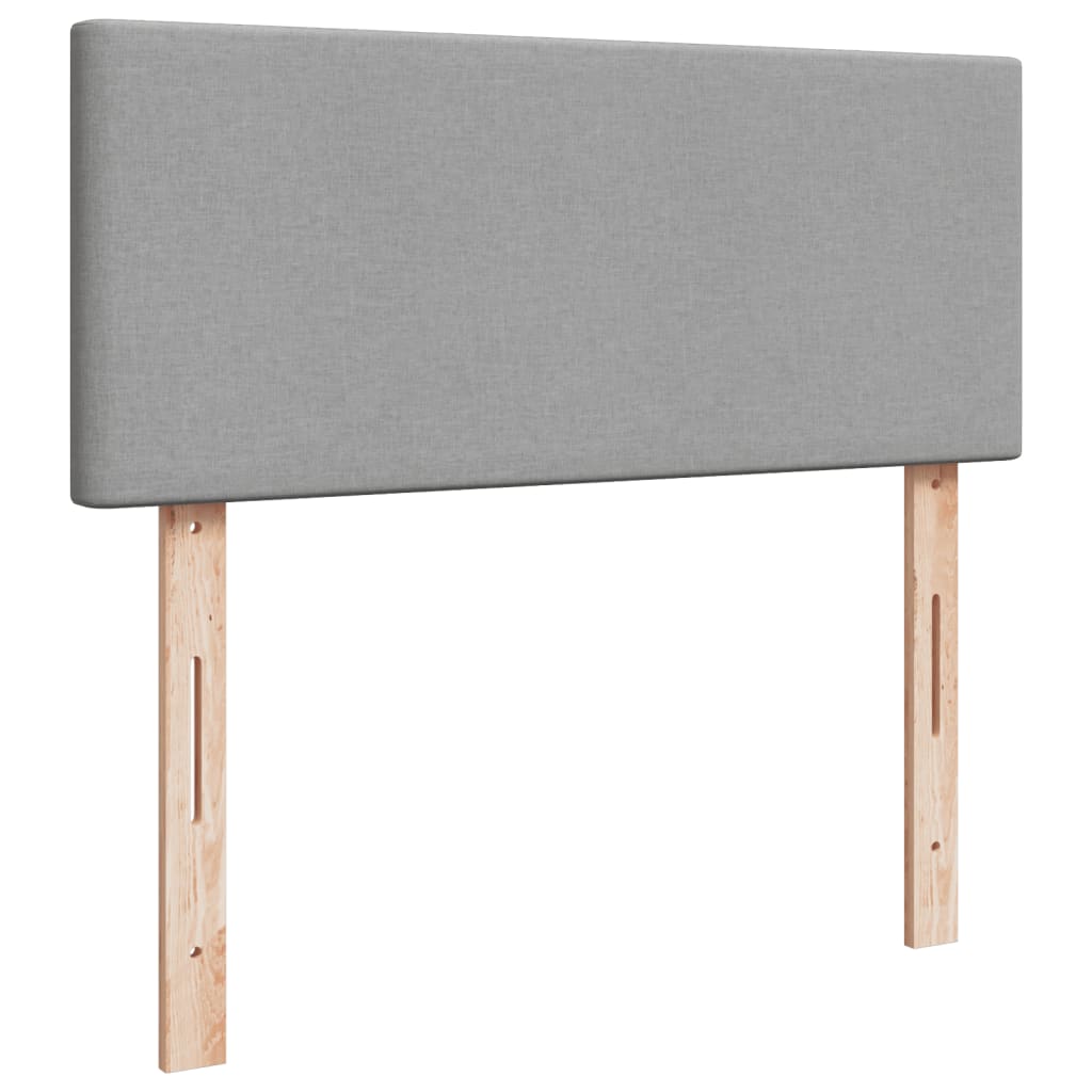 Ramsäng med madrass ljusgrå 120x200 cm tyg