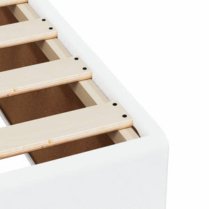 Ramsäng med madrass vit 100x200 cm konstläder