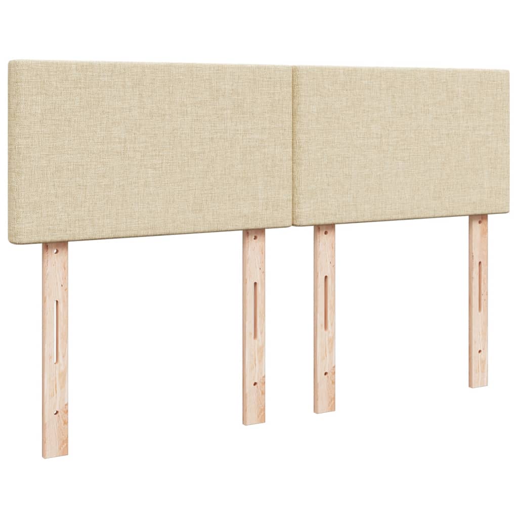 Ramsäng med madrass gräddvit 160x200 cm tyg