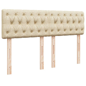 Ramsäng med madrass gräddvit 160x200 cm tyg