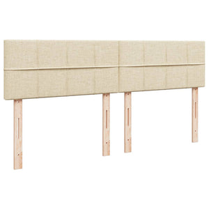 Ramsäng med madrass gräddvit 200x200 cm tyg