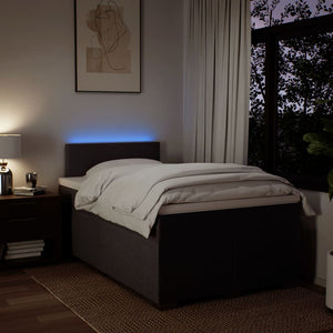 Ramsäng med madrass mörkbrun 120x190 cm tyg