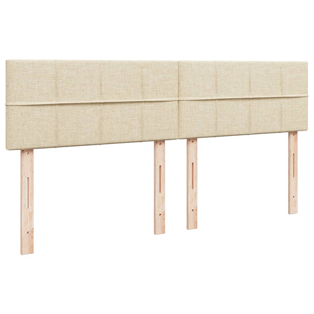 Ramsäng med madrass gräddvit 200x200 cm tyg