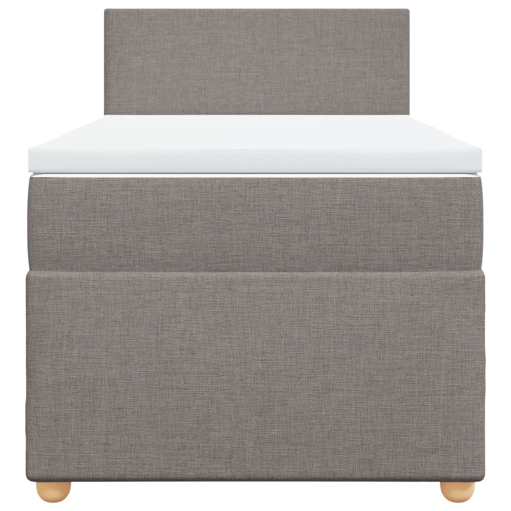 Ramsäng med madrass taupe 100x200 cm tyg