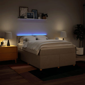 Ramsäng med madrass gräddvit 160x200 cm tyg