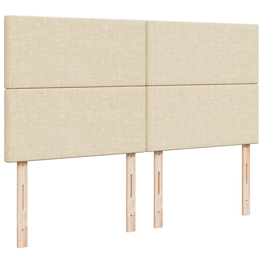 Ramsäng med madrass gräddvit 200x200 cm tyg