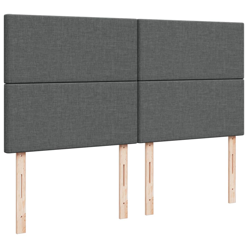 Ramsäng med madrass mörkgrå 200x200 cm tyg