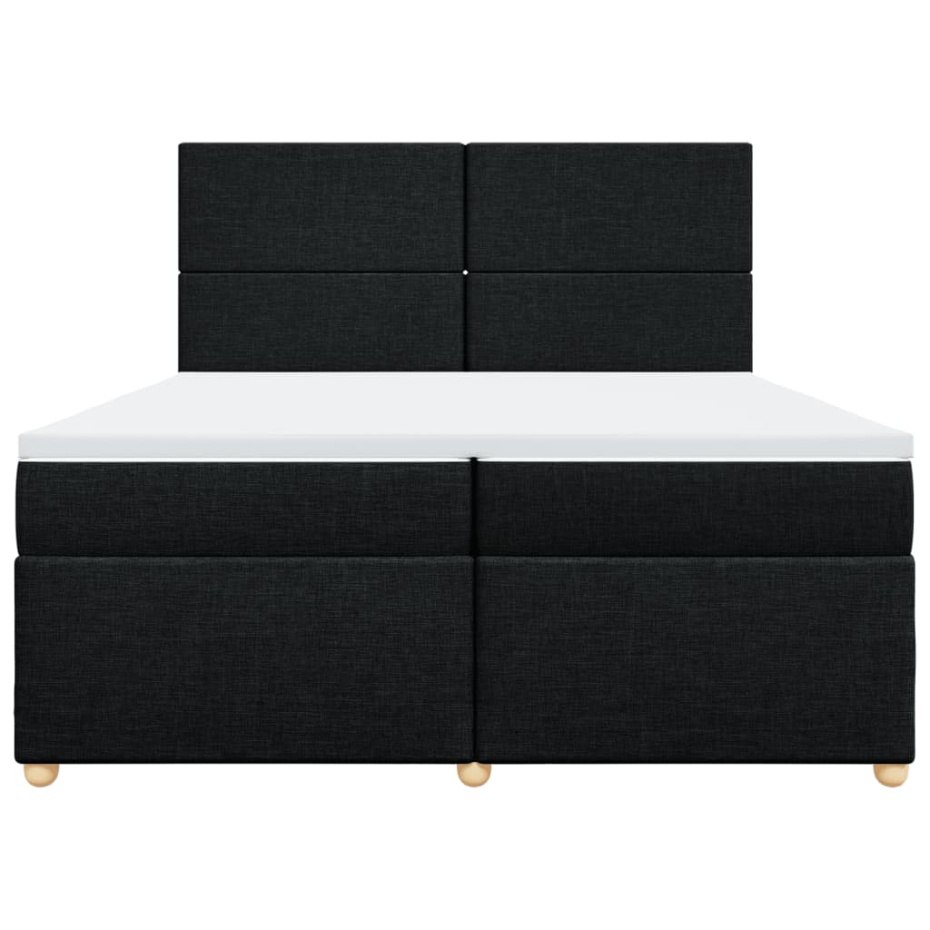 Ramsäng med madrass svart 200x200 cm tyg