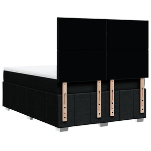 Ramsäng med madrass svart 140x200 cm tyg