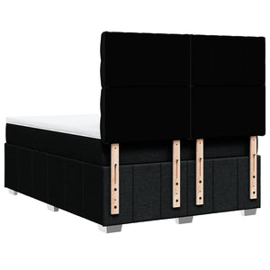 Ramsäng med madrass svart 140x200 cm tyg