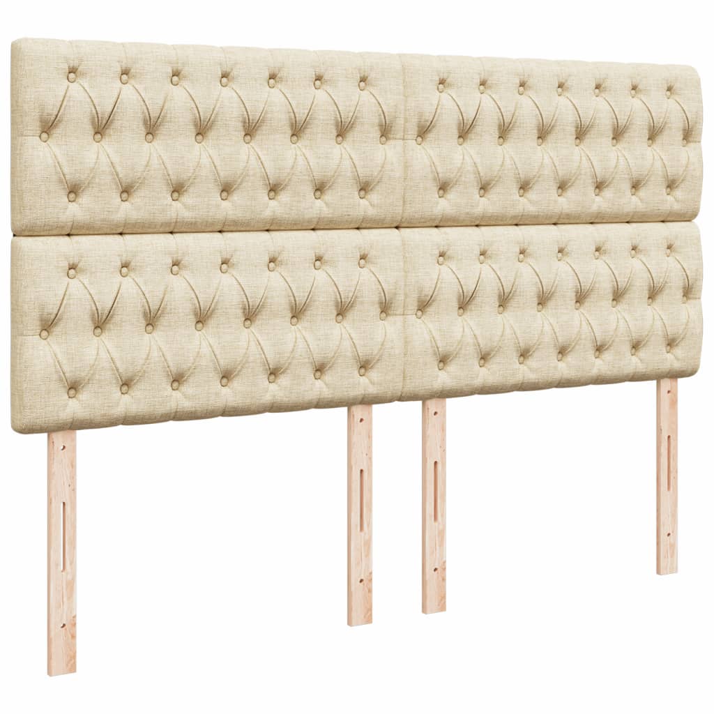 Ramsäng med madrass gräddvit 180x200 cm tyg