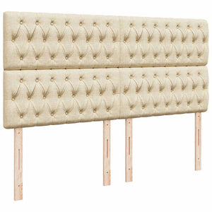 Ramsäng med madrass gräddvit 180x200 cm tyg