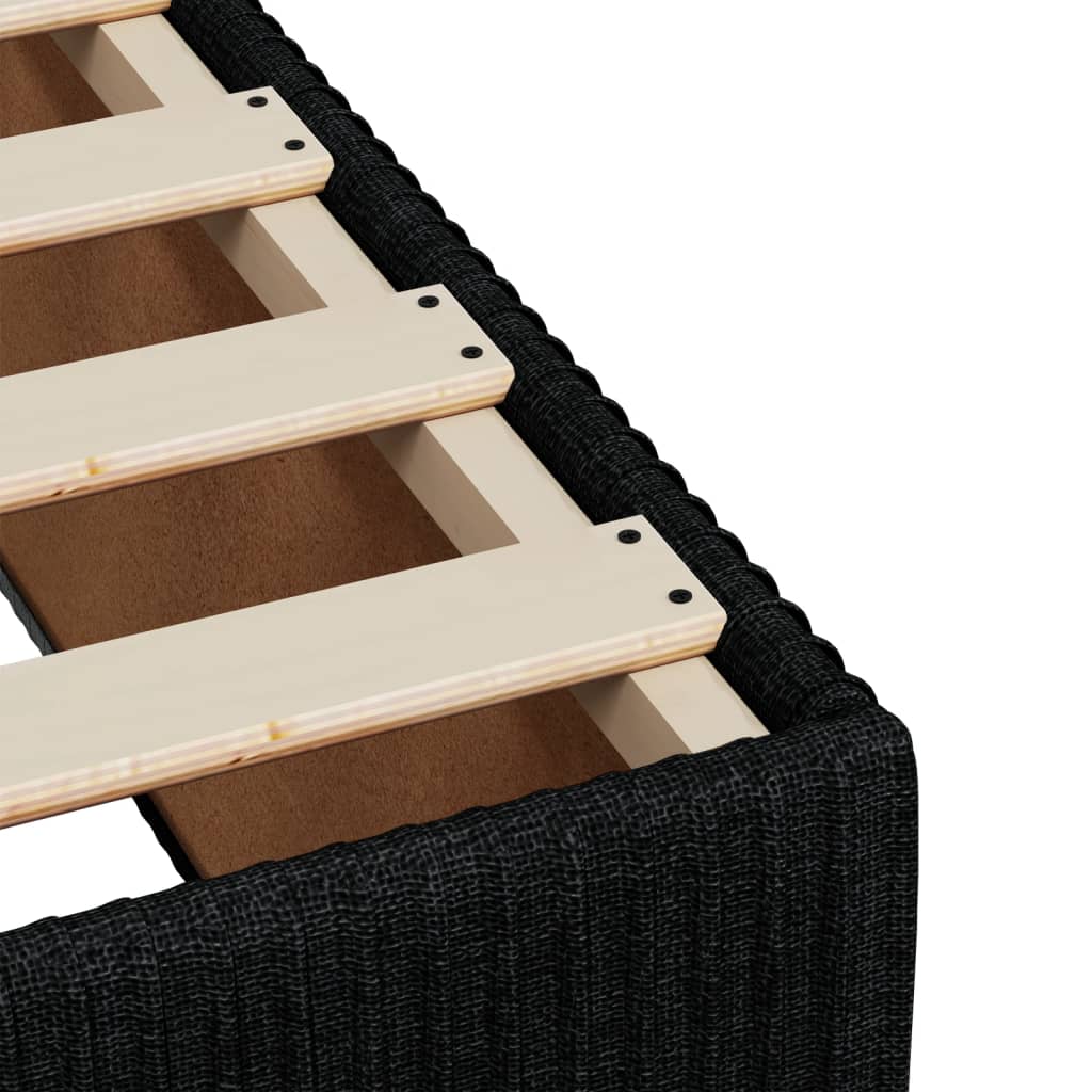 Ramsäng med madrass svart 90x190 cm tyg