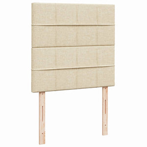 Ramsäng med madrass gräddvit 90x190 cm tyg