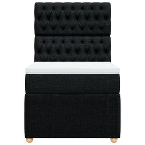 Ramsäng med madrass svart 100x200 cm tyg