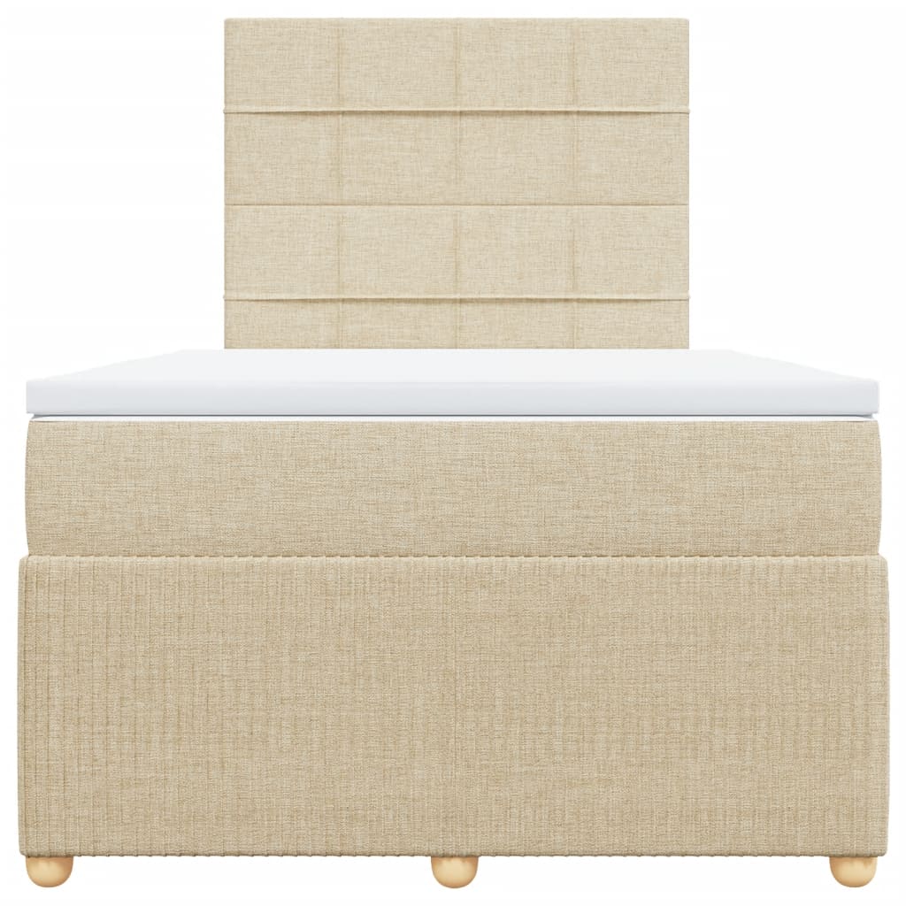 Ramsäng med madrass gräddvit 120x190 cm tyg