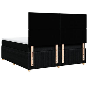 Ramsäng med madrass svart 180x200 cm tyg