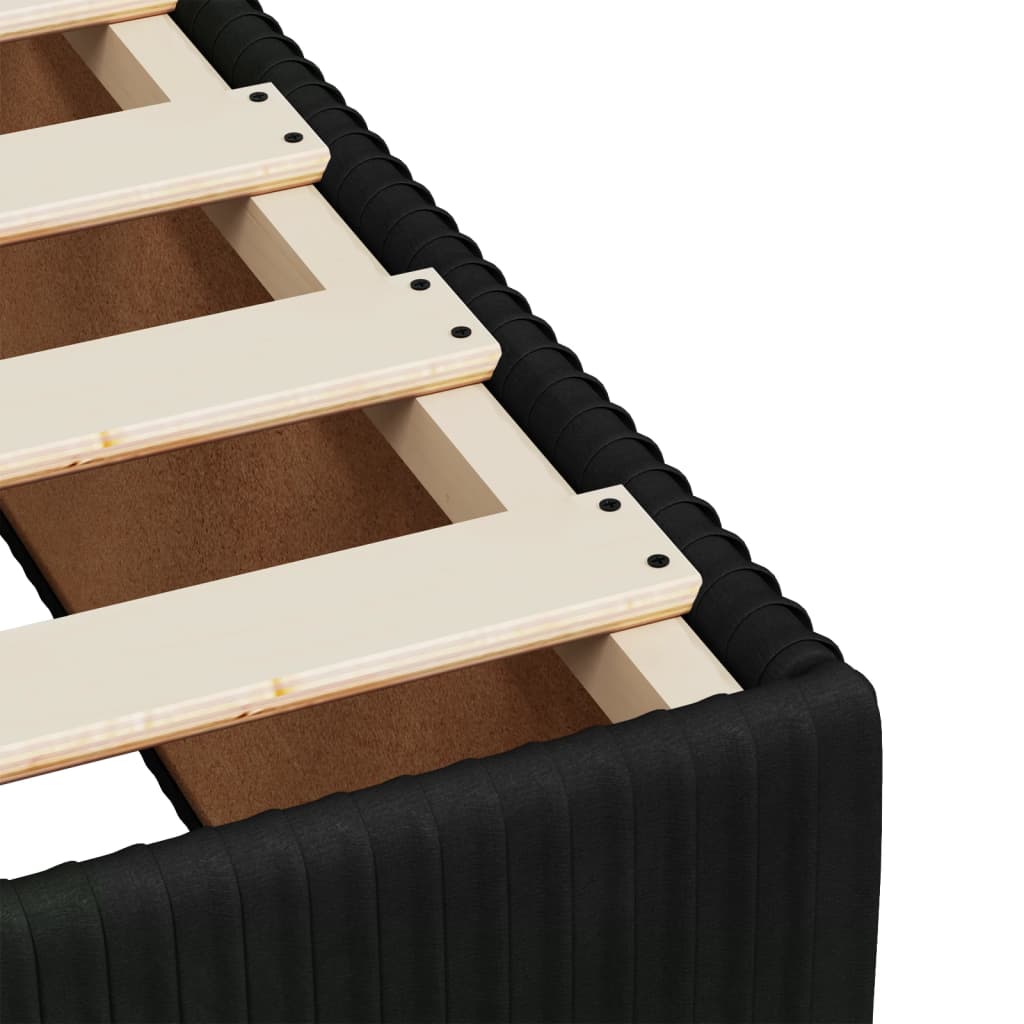 Ramsäng med madrass svart 140x190 cm sammet