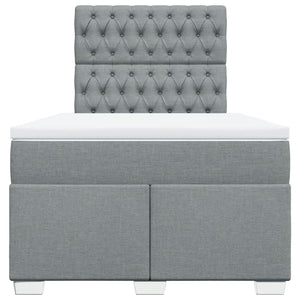 Ramsäng med madrass ljusgrå 120x200 cm tyg