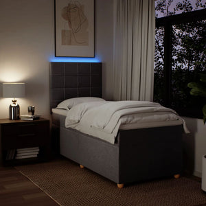 Ramsäng med madrass taupe 100x200 cm tyg