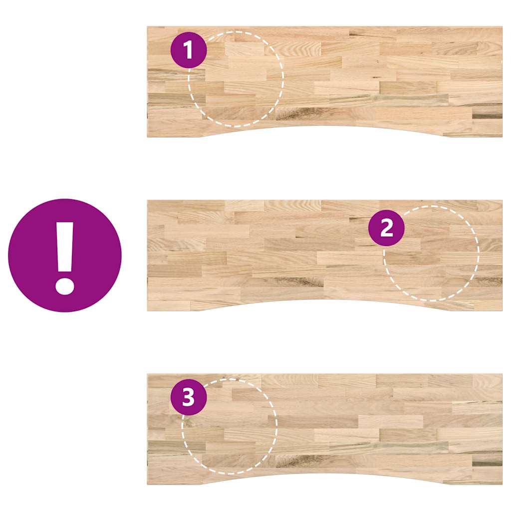 Bordsskiva obehandlad 160x50x2,5 cm massiv ek rektangulär