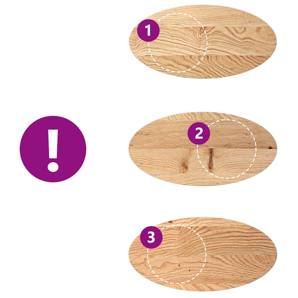 Bordsskiva 80x40x2 cm massiv ek oval