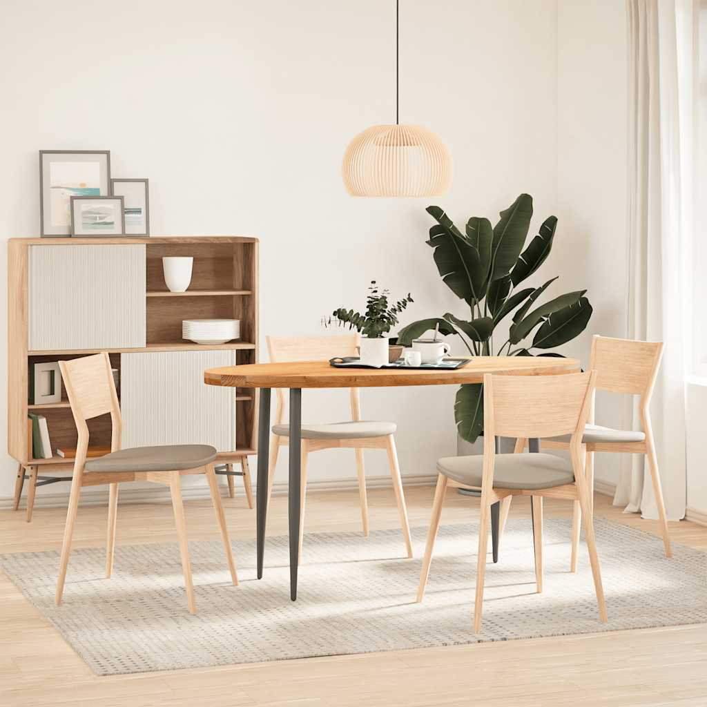 Bordsskiva ljusbrun 140x60x4 cm massiv ek oval