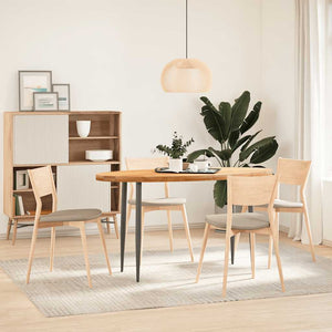 Bordsskiva ljusbrun 140x60x4 cm massiv ek oval