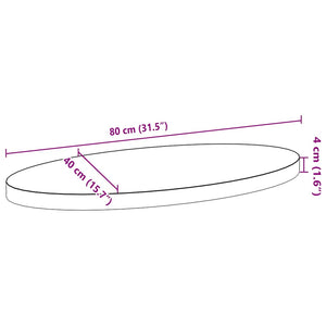 Bordsskiva mörkbrun 80x40x4 cm massiv ek oval