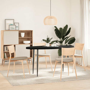 Bordsskiva mörkbrun 140x60x4 cm massiv ek oval