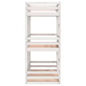 Våningssäng 3 våningar vit 90x190 cm massiv furu