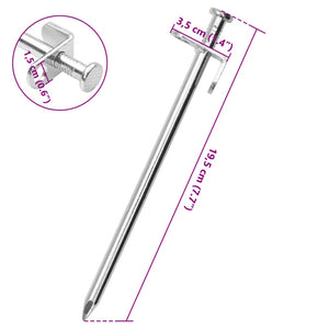 Tältpinnar 24 st 19,5 cm 8 mm galvaniserat stål