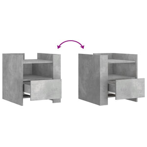 Sängbord betonggrå 45x50x50 cm konstruerat trä
