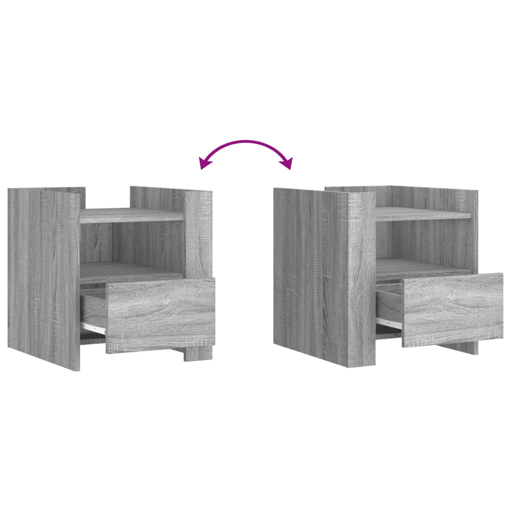 Sängbord grå sonoma 45x50x50 cm konstruerat trä