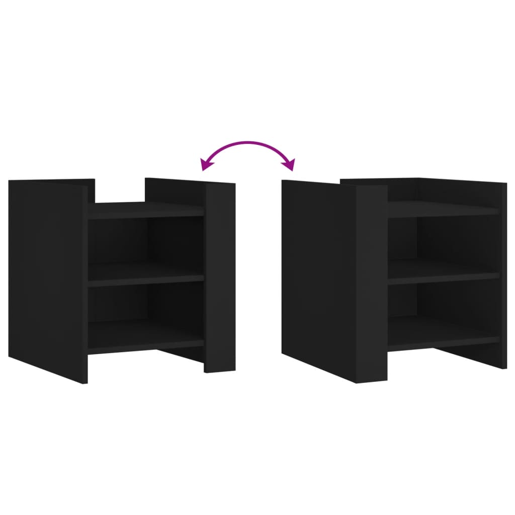 Sängbord svart 45x50x50 cm konstruerat trä