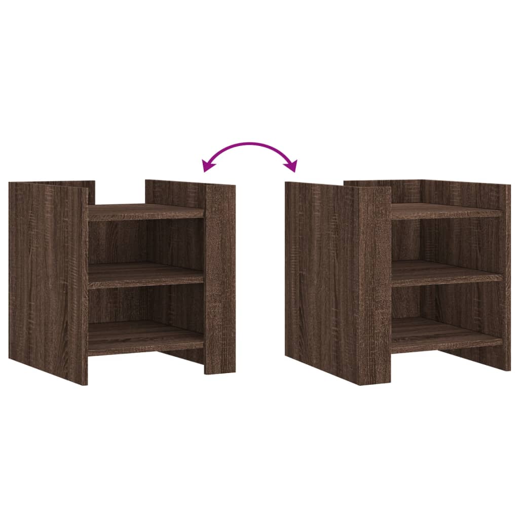 Sängbord brun ek 45x50x50 cm konstruerat trä