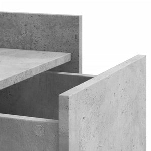 Sängbord betonggrå 45x50x65 cm konstruerat trä