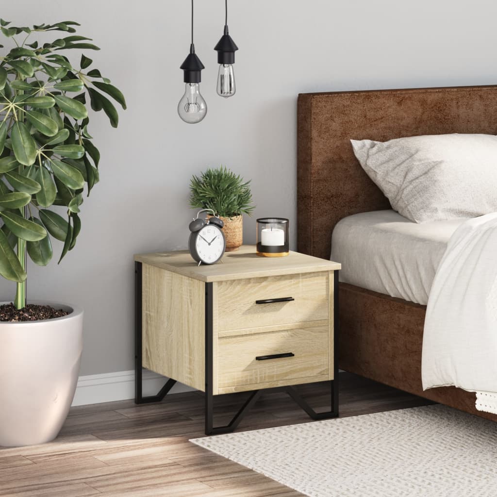 Sängbord sonoma-ek 40x41x40 cm konstruerat trä