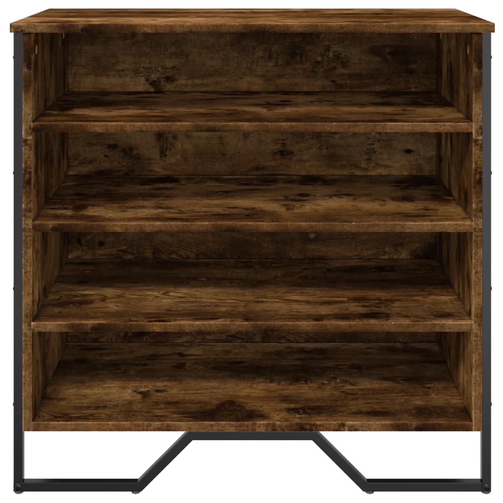 Skoskåp rökfärgad ek 80x38x78 cm konstruerat trä