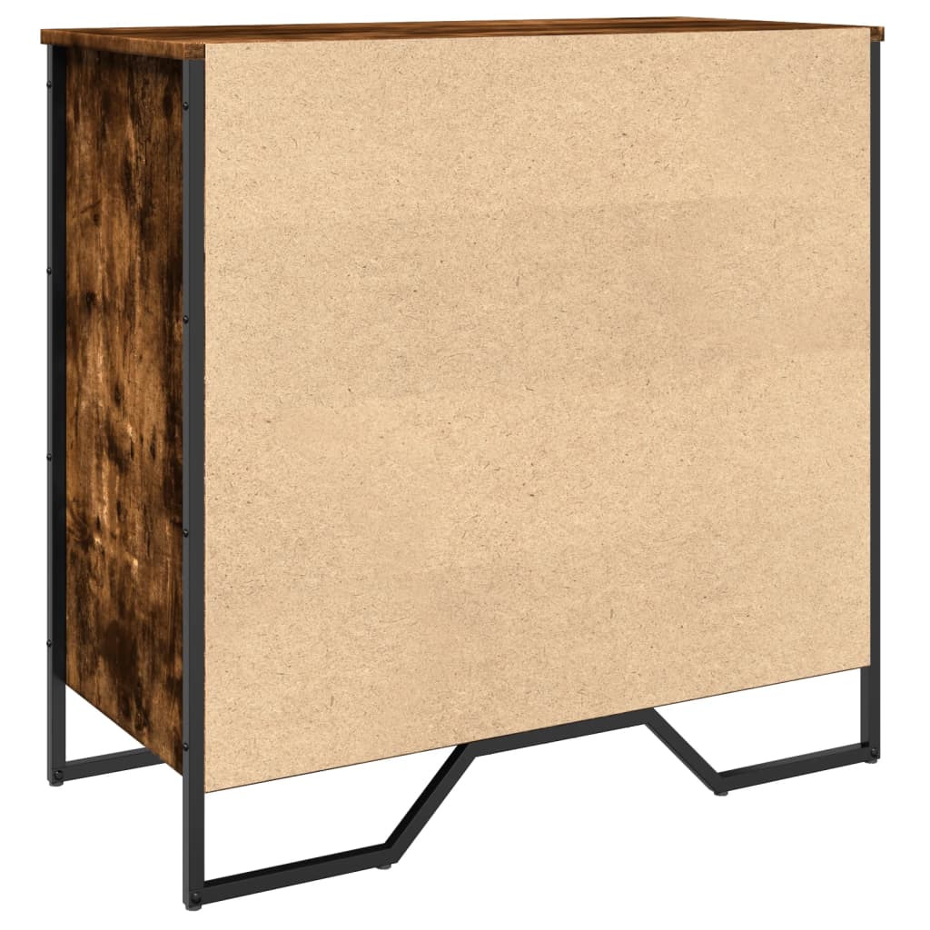 Skoskåp rökfärgad ek 80x38x78 cm konstruerat trä