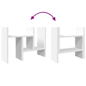 Skrivbordshylla vit 34,5x15,5x35,5 cm konstruerat trä