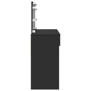 Sminkbord med LED svart 100x40x120 cm