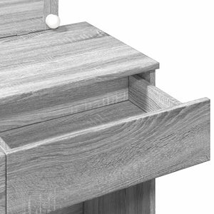 Sminkbord med LED grå sonoma 100x40x120 cm