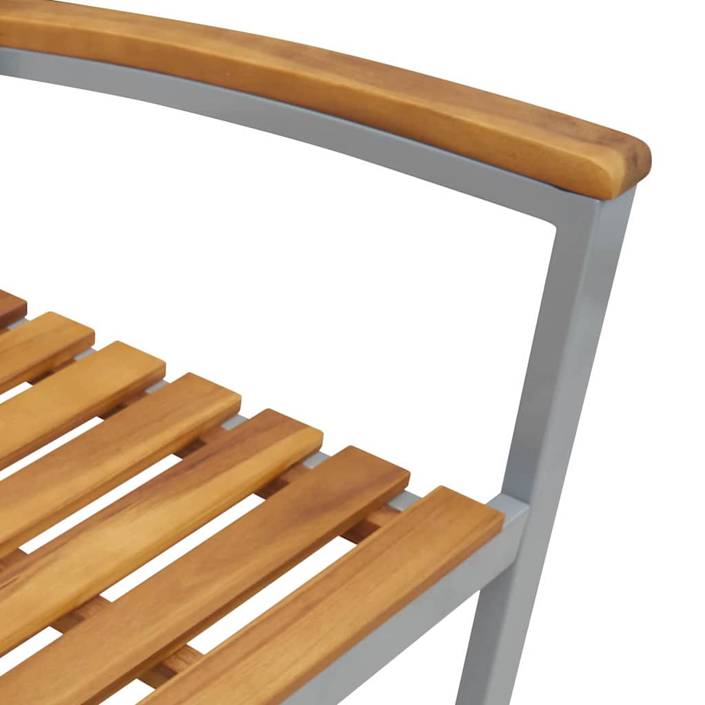 Trädgårdsmöbelset 7 pcs Grå Massivt Akaciaträ