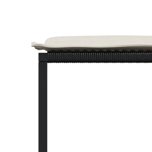 Matgrupp för trädgården med dynor 9 delar svart konstrottning