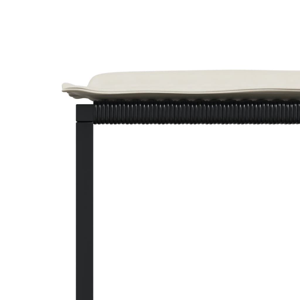 Matgrupp för trädgården med dynor 17 delar konstrotting svart