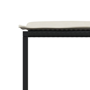 Matgrupp för trädgården med dynor 13 delar svart konstrotting