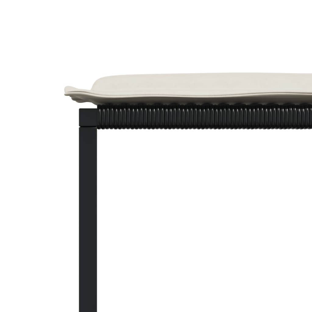 Matgrupp för trädgården med dynor 15 delar svart konstrotting