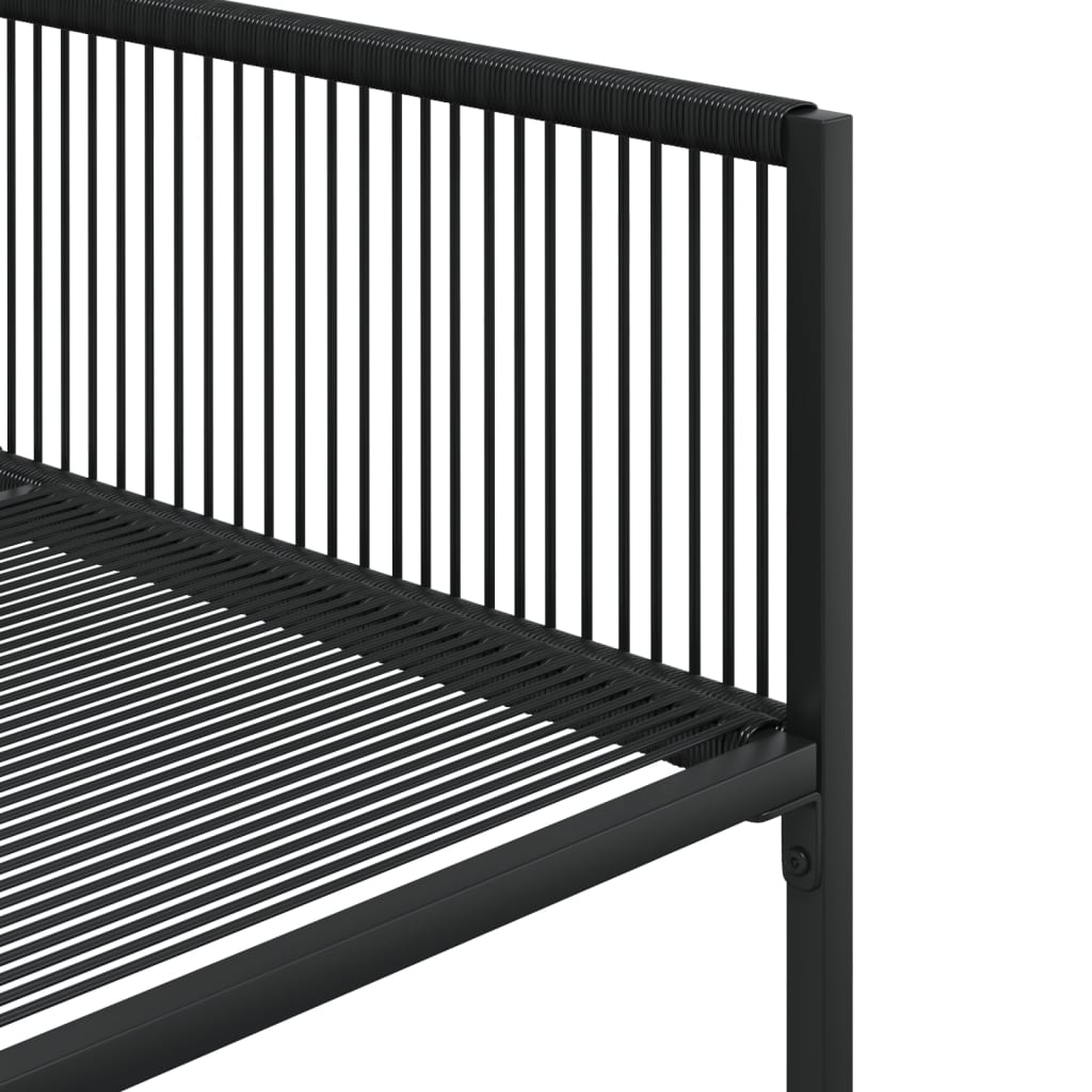 Matgrupp för trädgården 5 delar svart konstrottning