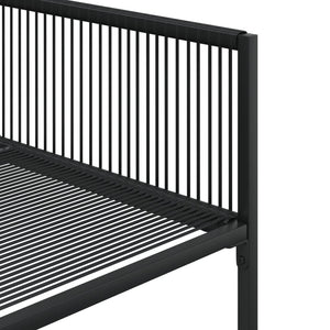 Matgrupp för trädgården 9 delar svart konstrotting